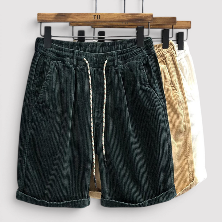 Michael Sydney men's fine ribbed shorts, front view