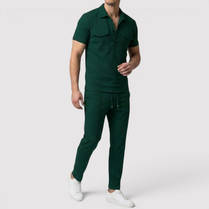 Michael Sydney men's shirt & shorts set, front view