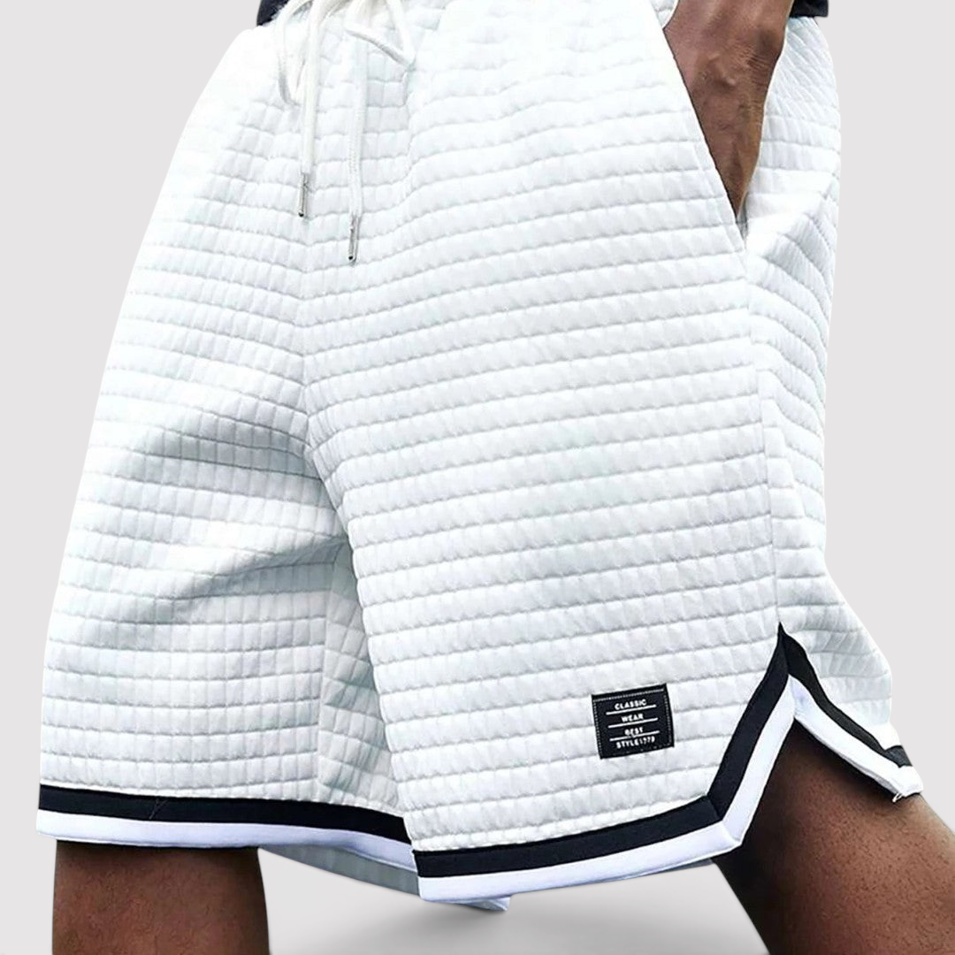 Michael Sydney men's quilted shorts, front view