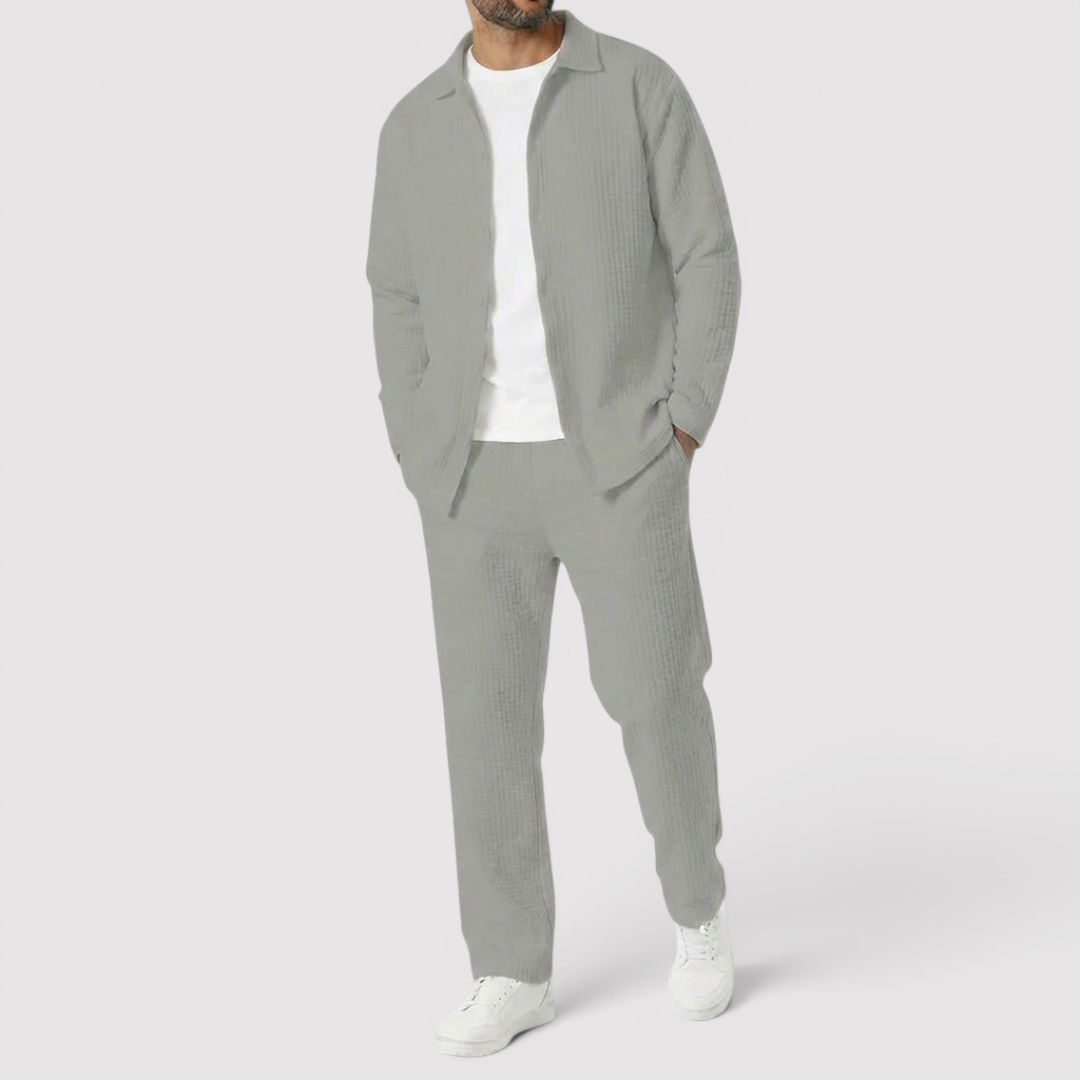Michael Sydney men's shirt & pants set, front view