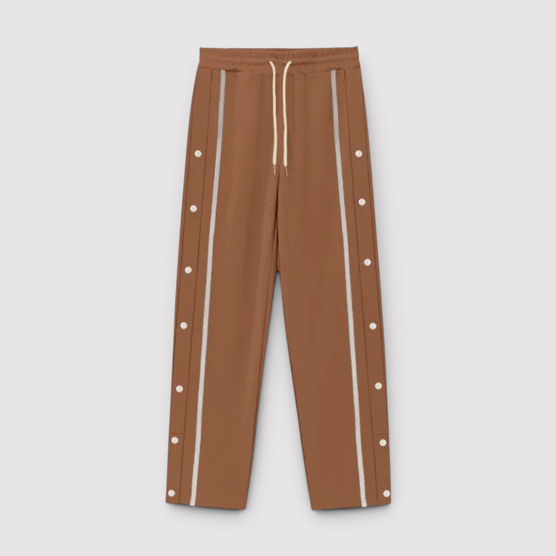 Michael Sydney men's button placket pants, front view