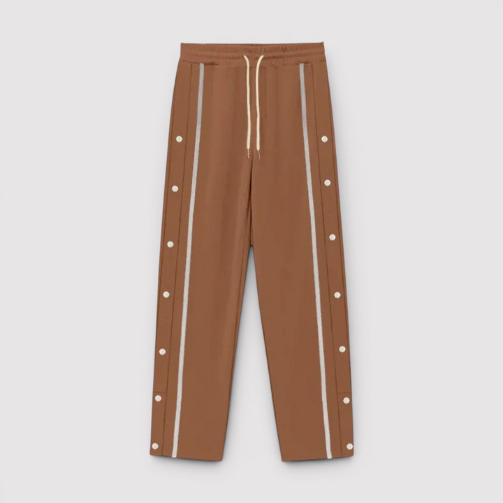 Michael Sydney men's button placket pants, front view