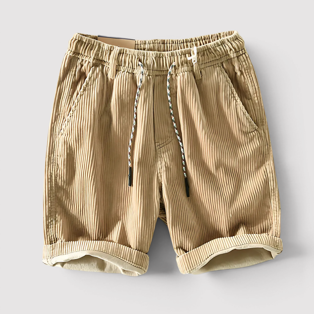 Michael Sydney men's fine ribbed shorts, front view