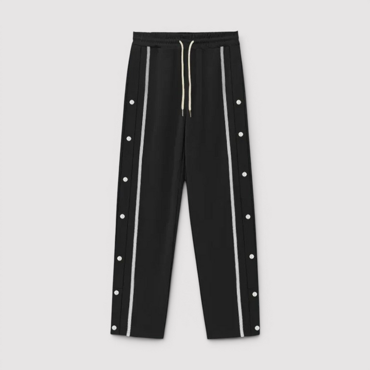 Michael Sydney men's button placket pants, front view