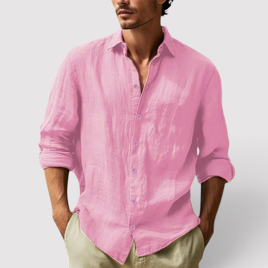 Michael Sydney men's crinkle-textured shirt, front view