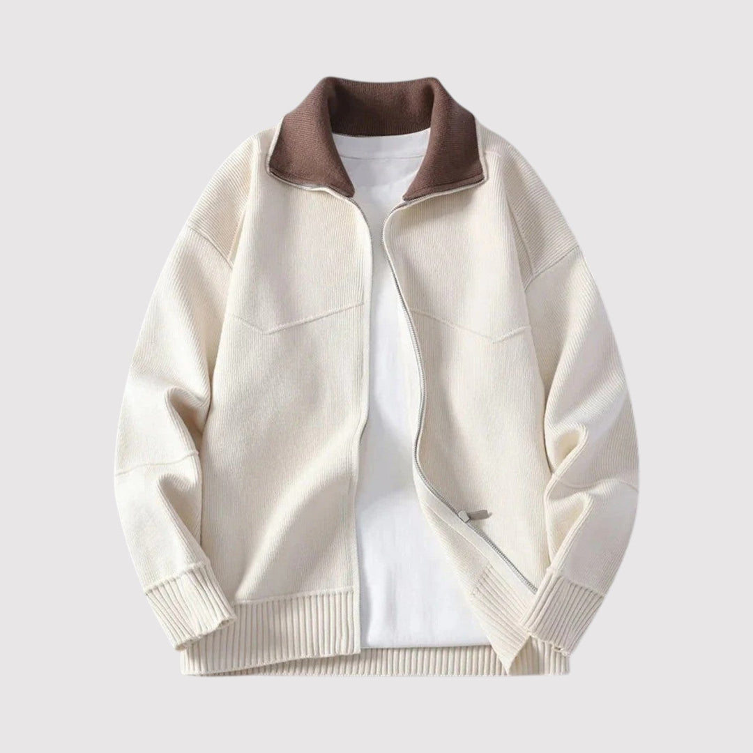 Michael Sydney men's Zip cardigan, front view