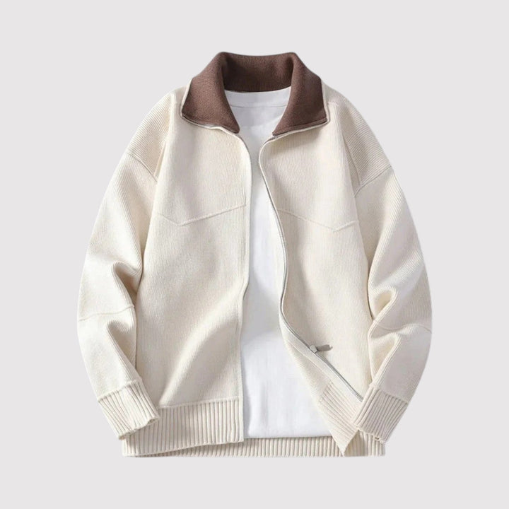 Michael Sydney men's Zip cardigan, front view