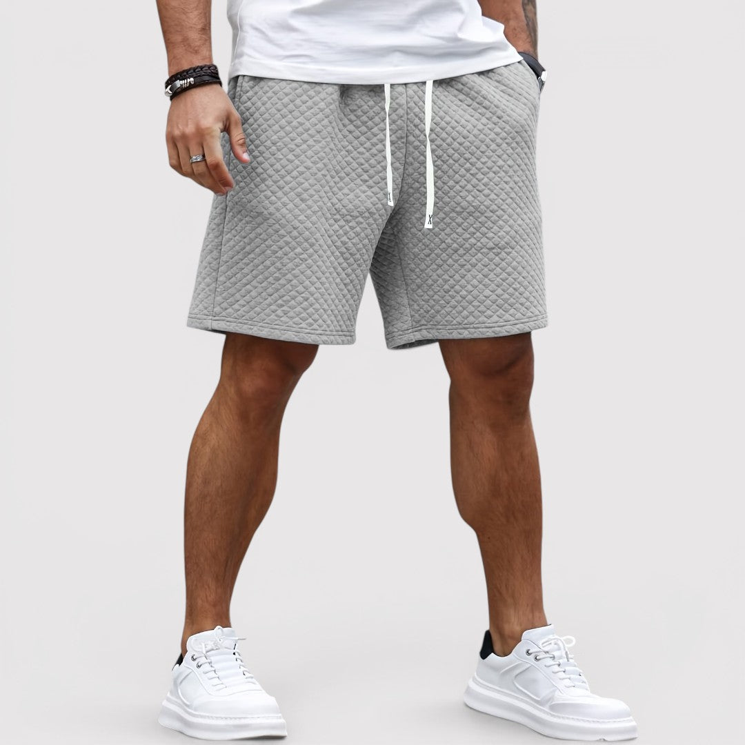 Michael Sydney men's quilted shorts, front view