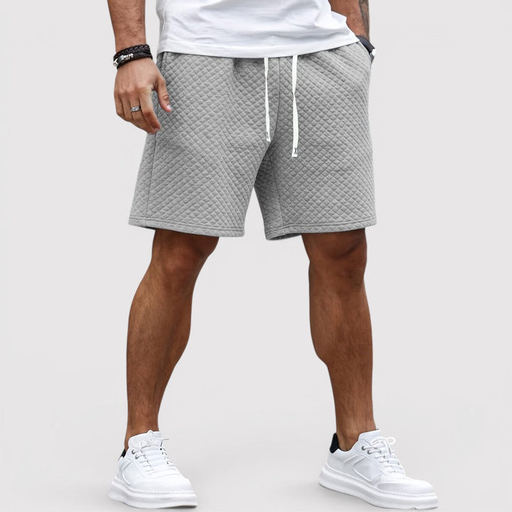 Michael Sydney men's quilted shorts, front view