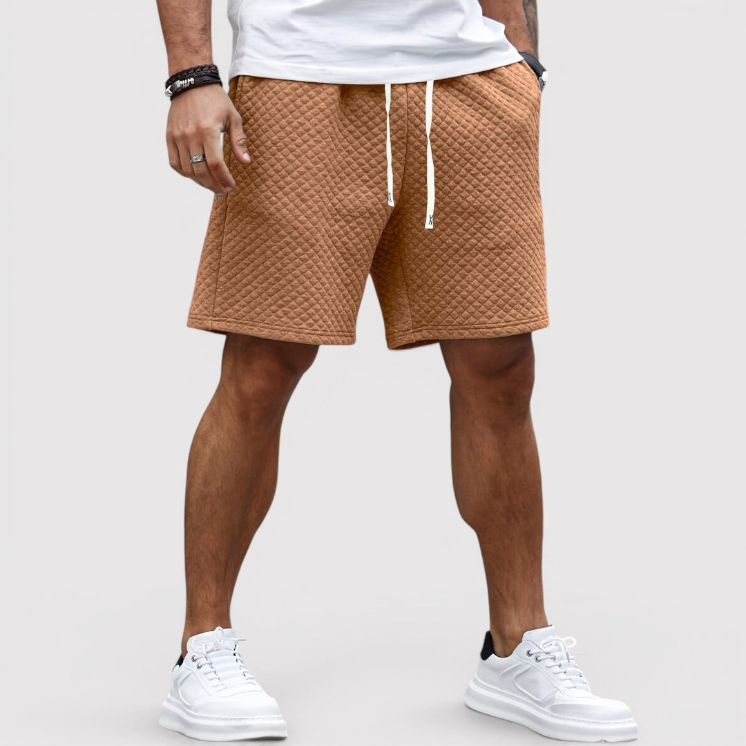 Michael Sydney men's quilted shorts, front view