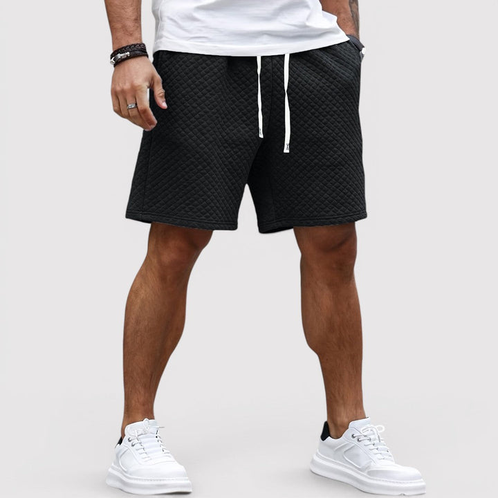 Michael Sydney men's quilted shorts, front view