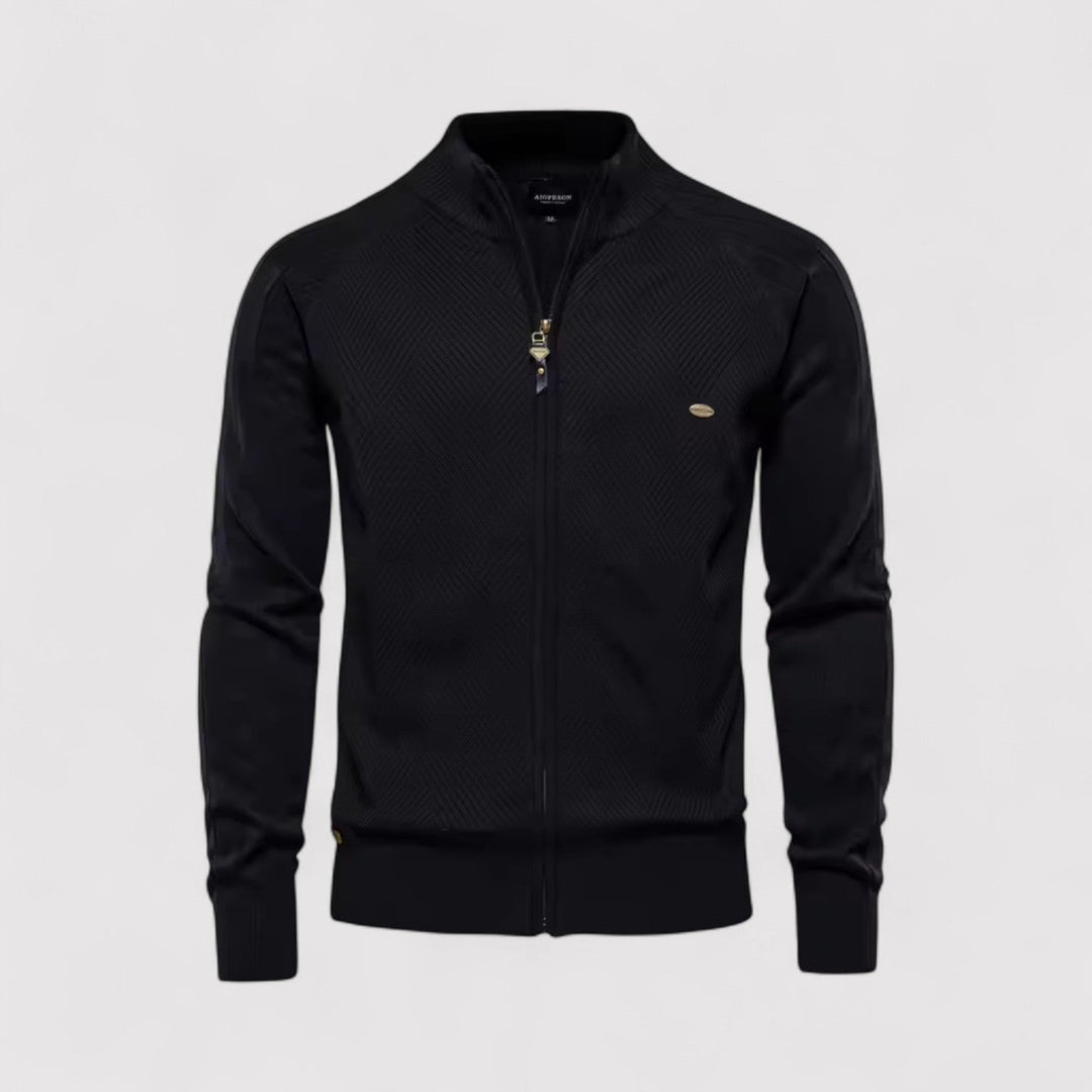 Michael Sydney men's Zip cardigan, front view