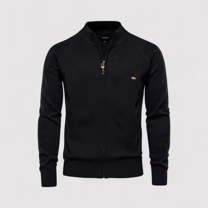 Michael Sydney men's Zip cardigan, front view