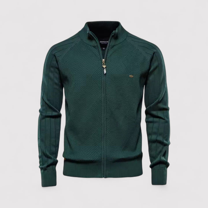 Michael Sydney men's Zip cardigan, front view