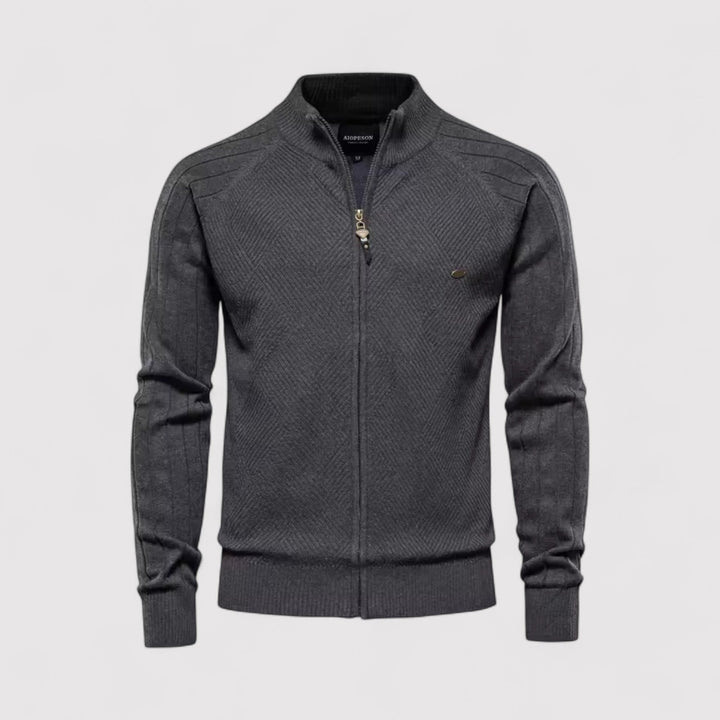 Michael Sydney men's Zip cardigan, front view