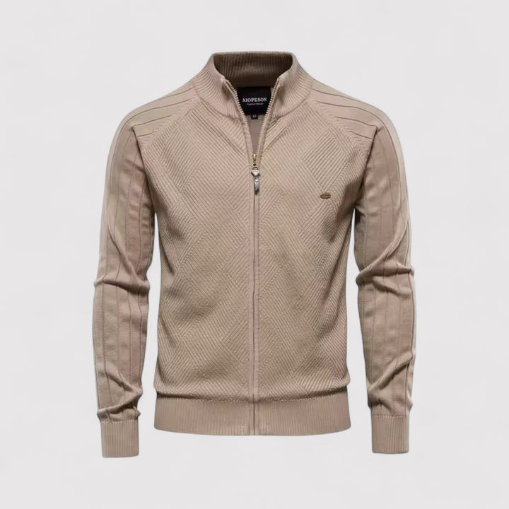 Michael Sydney men's Zip cardigan, front view