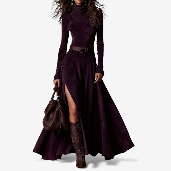 Anthea™ | Belted High-Neck Maxi Dress