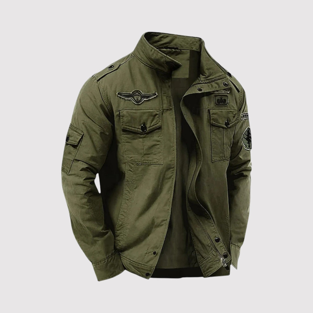 Michael Sydney men's military jacket, front view