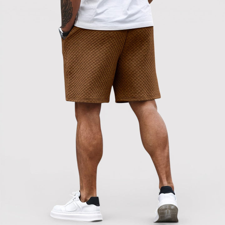 Michael Sydney men's quilted shorts, front view