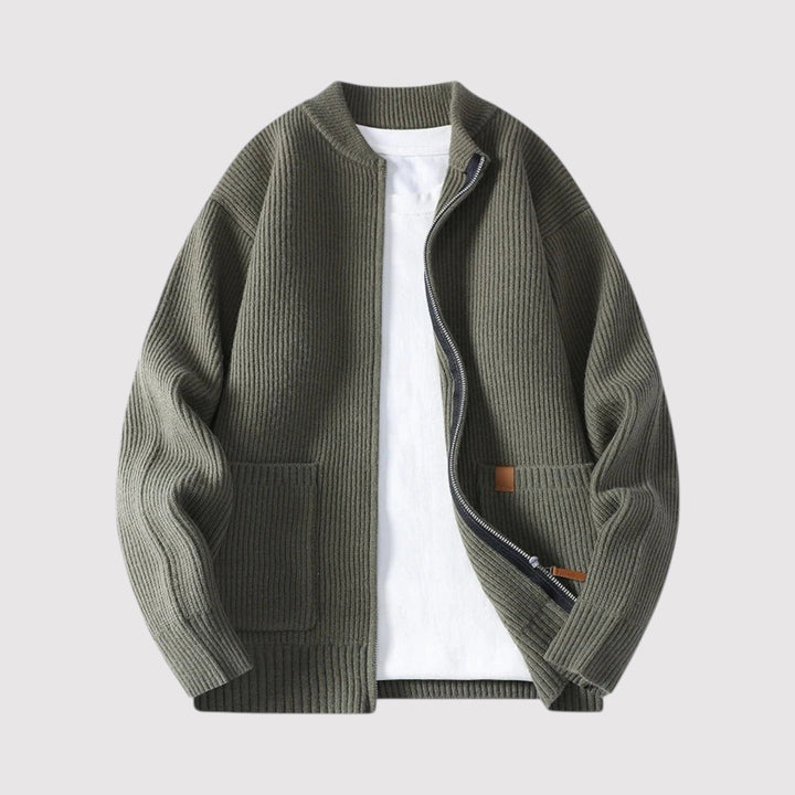 Michael Sydney men's Ribbed cardigan, front view