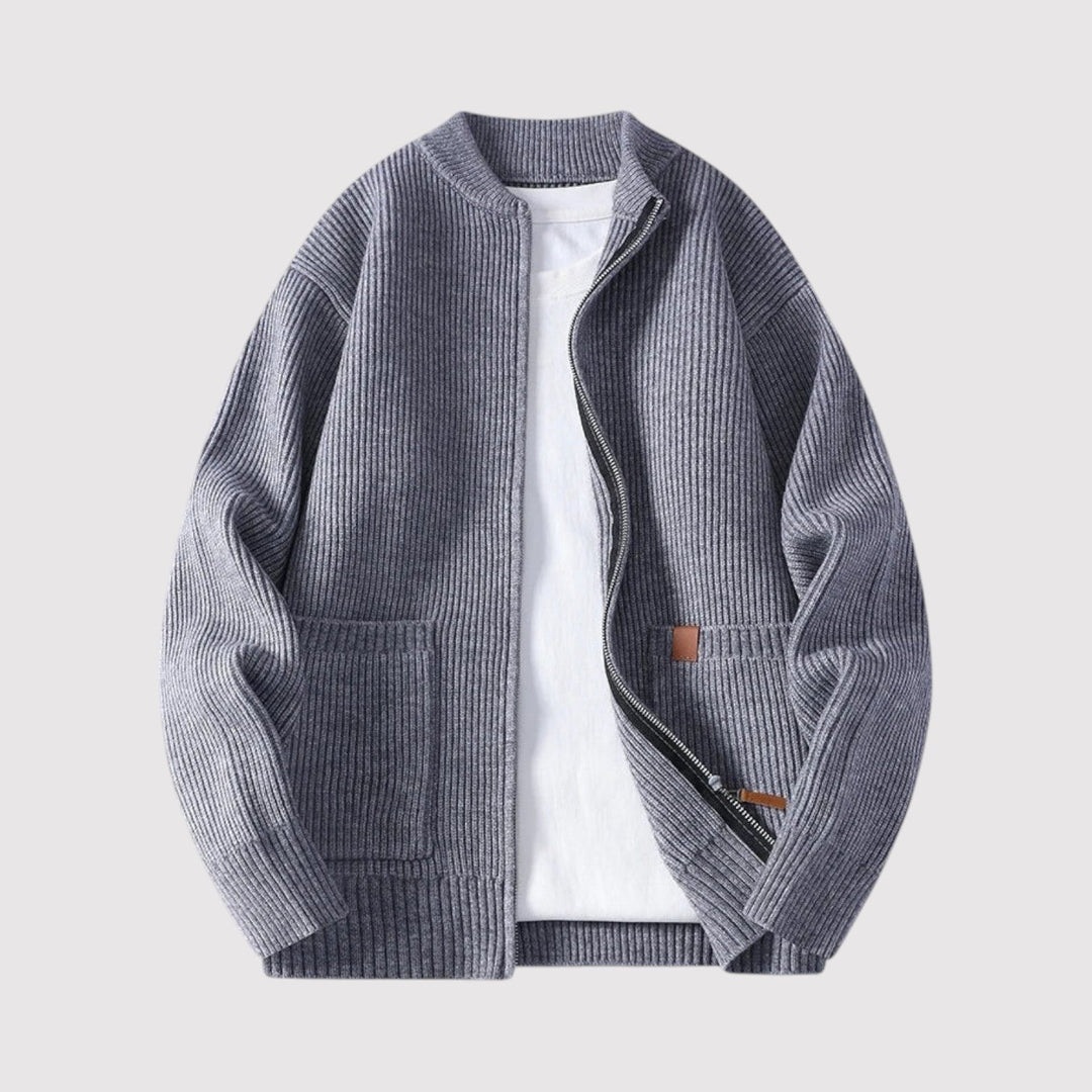 Michael Sydney men's Ribbed cardigan, front view