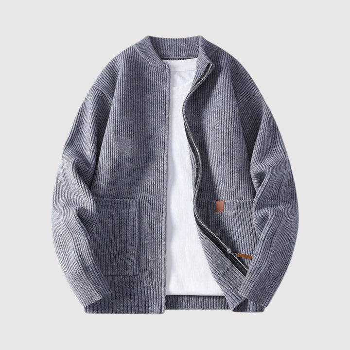 Michael Sydney men's Ribbed cardigan, front view