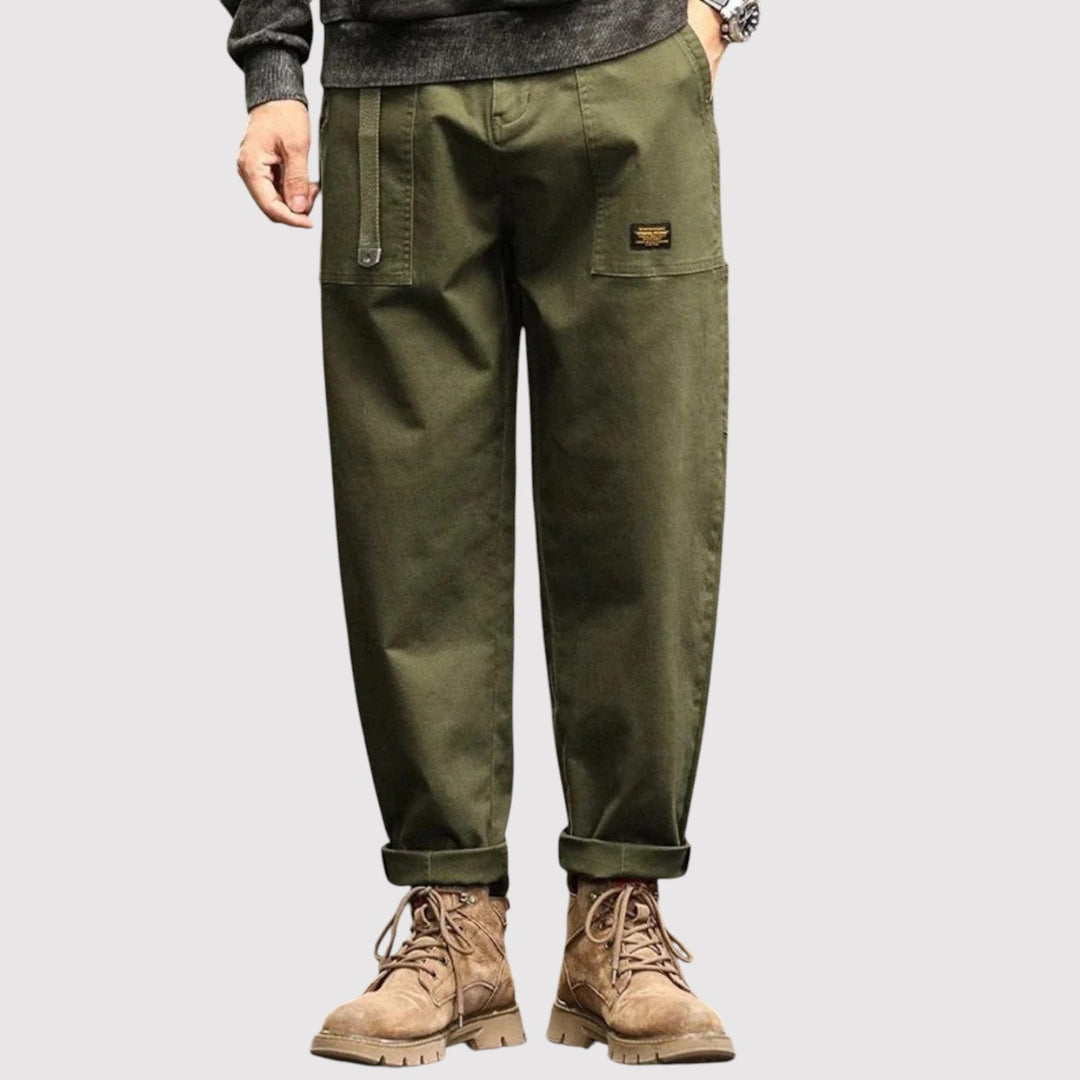 Michael Sydney men's straight-leg cargo pants, front view