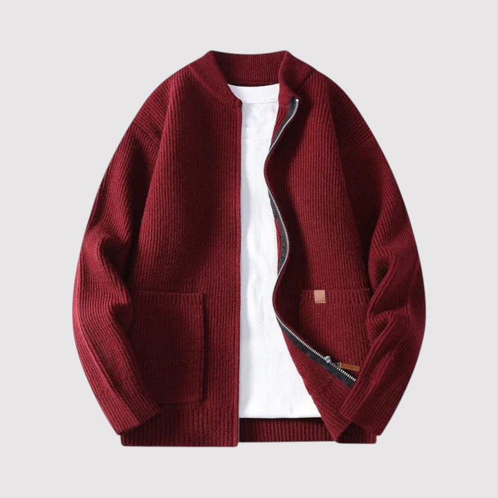 Michael Sydney men's Ribbed cardigan, front view