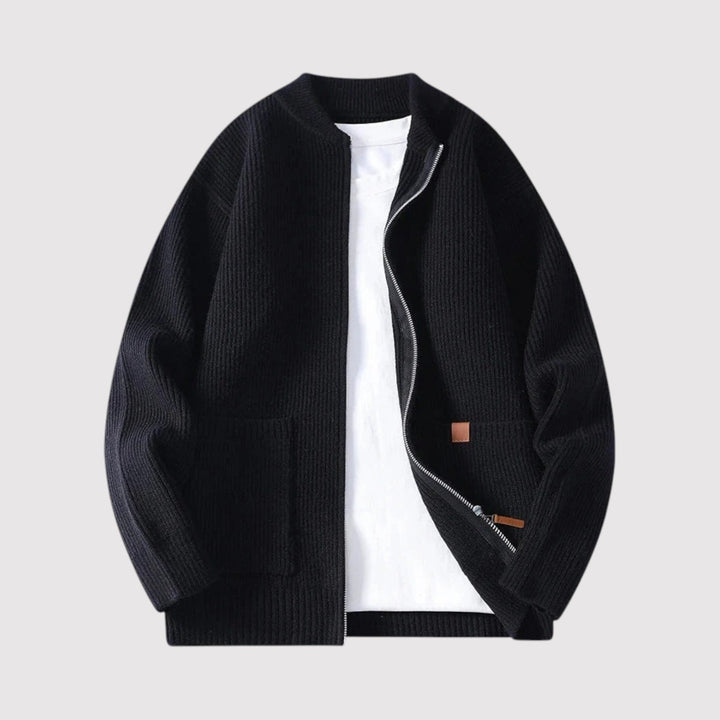 Michael Sydney men's Ribbed cardigan, front view