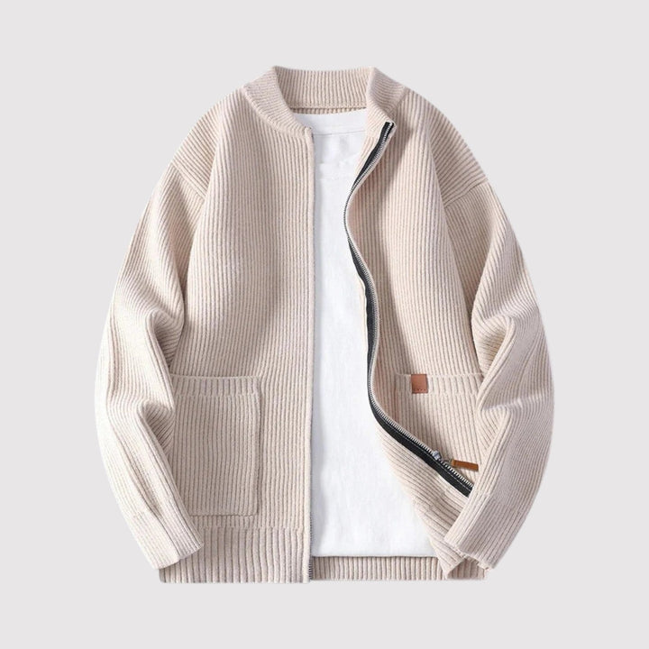 Michael Sydney men's Ribbed cardigan, front view
