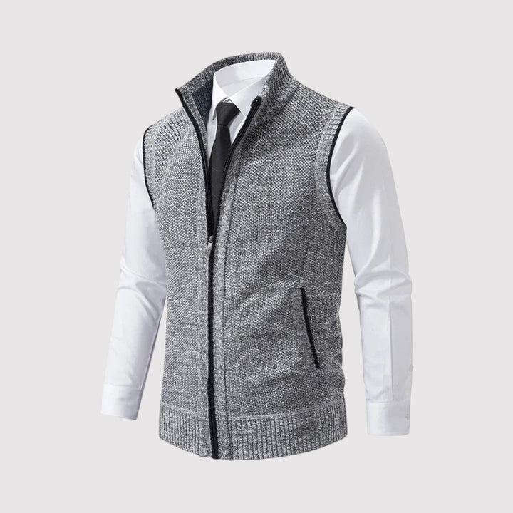 Michael Sydney men's zip-front vest, front view
