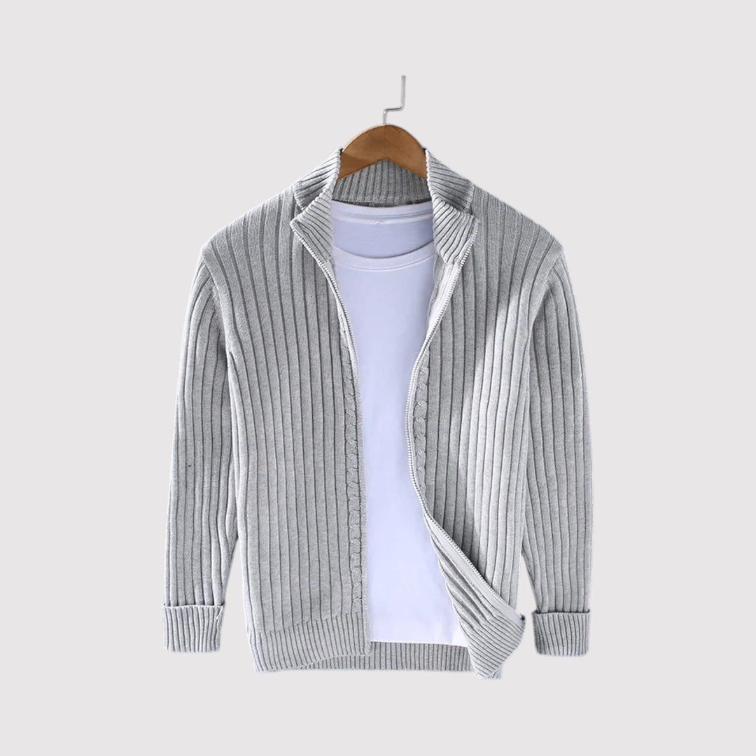 Michael Sydney men's Ribbed cardigan, front view