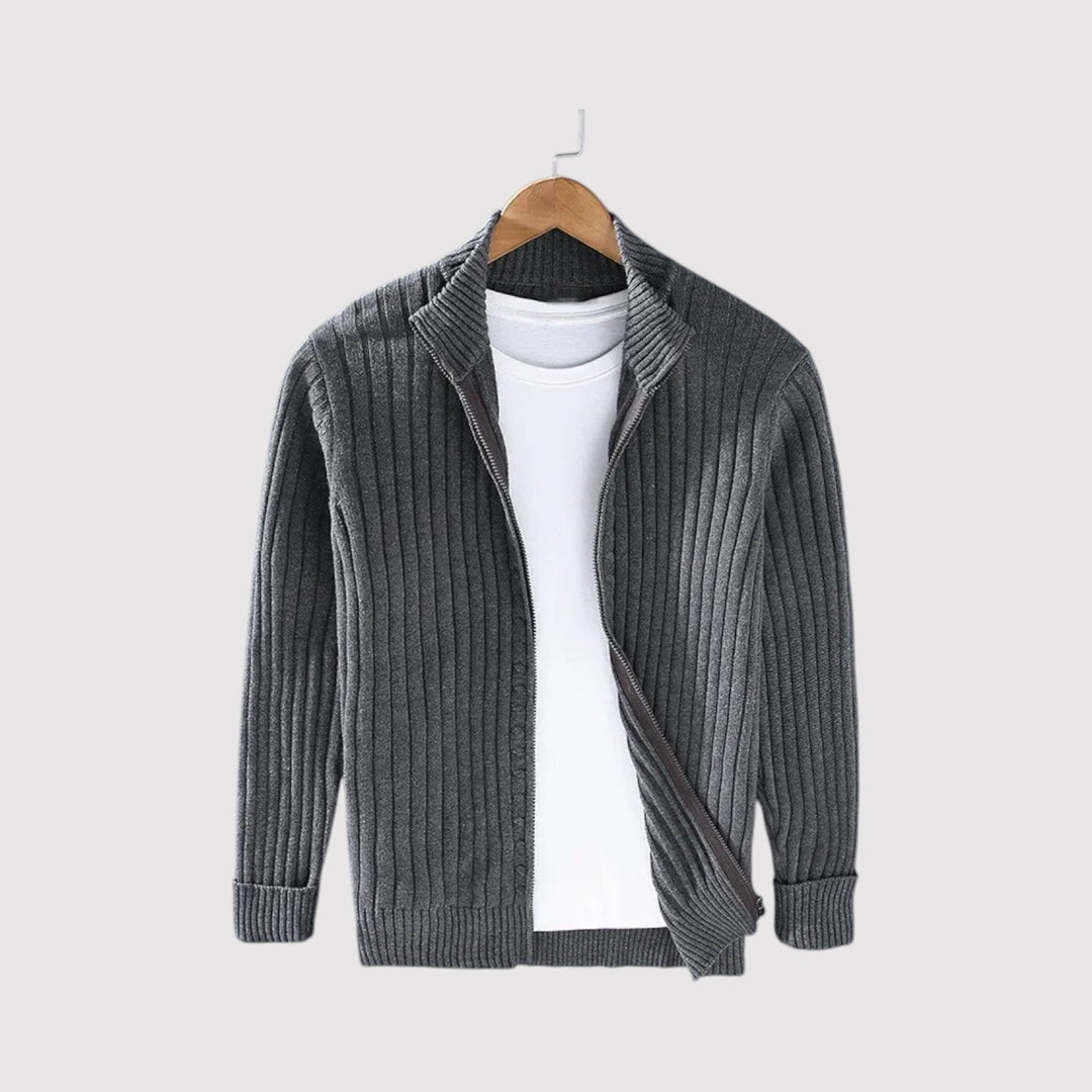 Michael Sydney men's Ribbed cardigan, front view