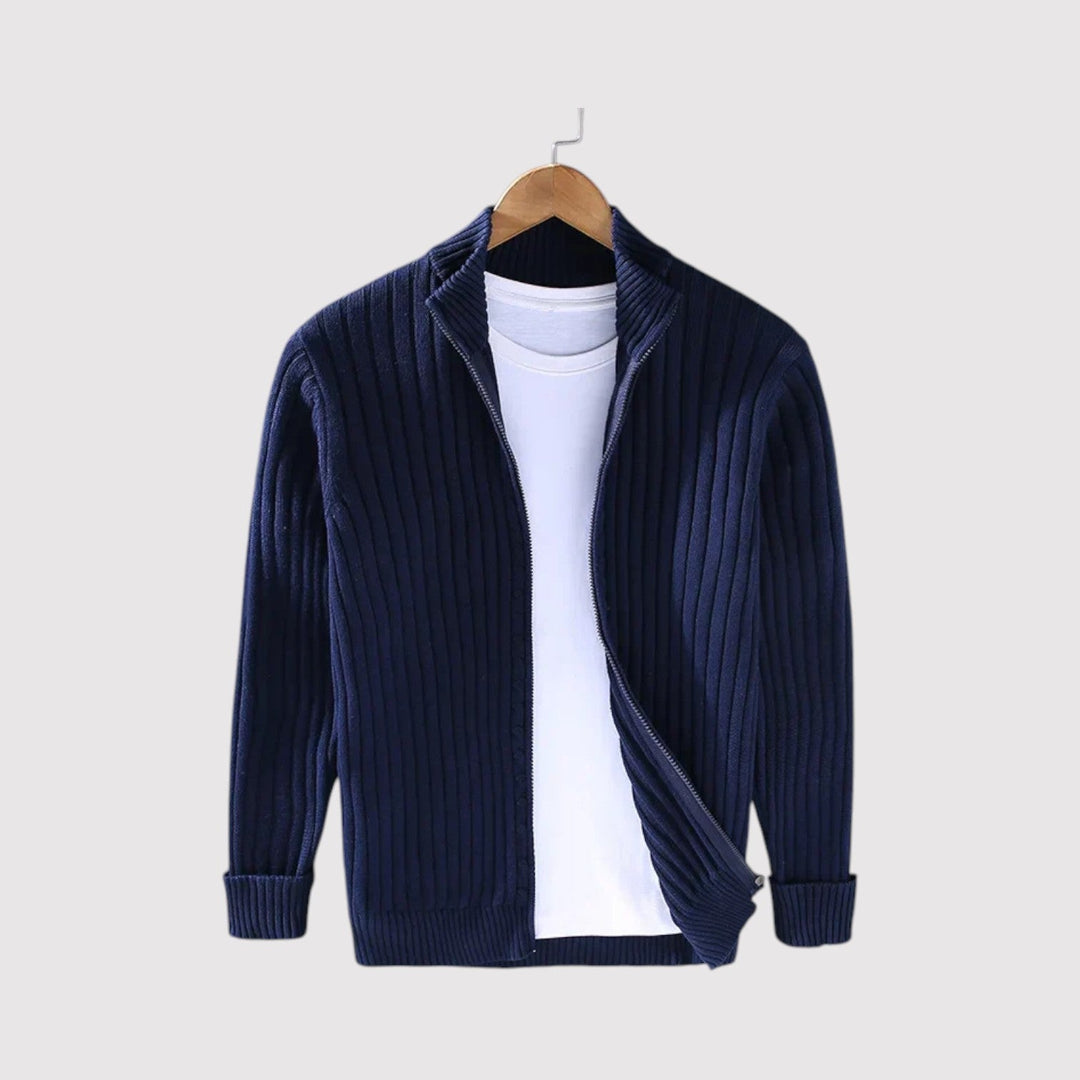 Michael Sydney men's Ribbed cardigan, front view