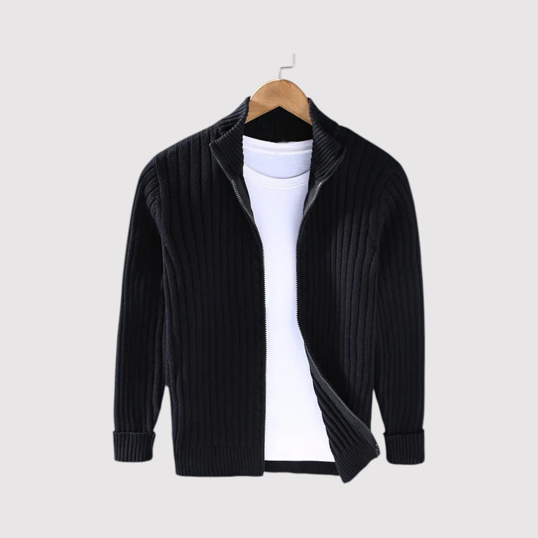 Michael Sydney men's Ribbed cardigan, front view