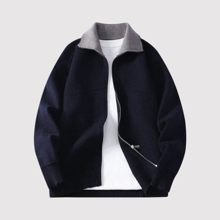 Michael Sydney men's Zip cardigan, front view