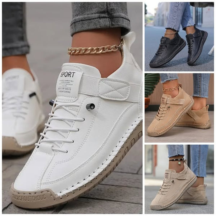 Jillian Stitched Strap Lace-Up Sneakers colour options