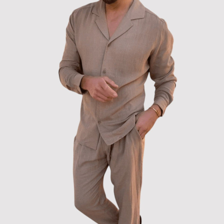 Michael Sydney men's shirt and pants set, front view
