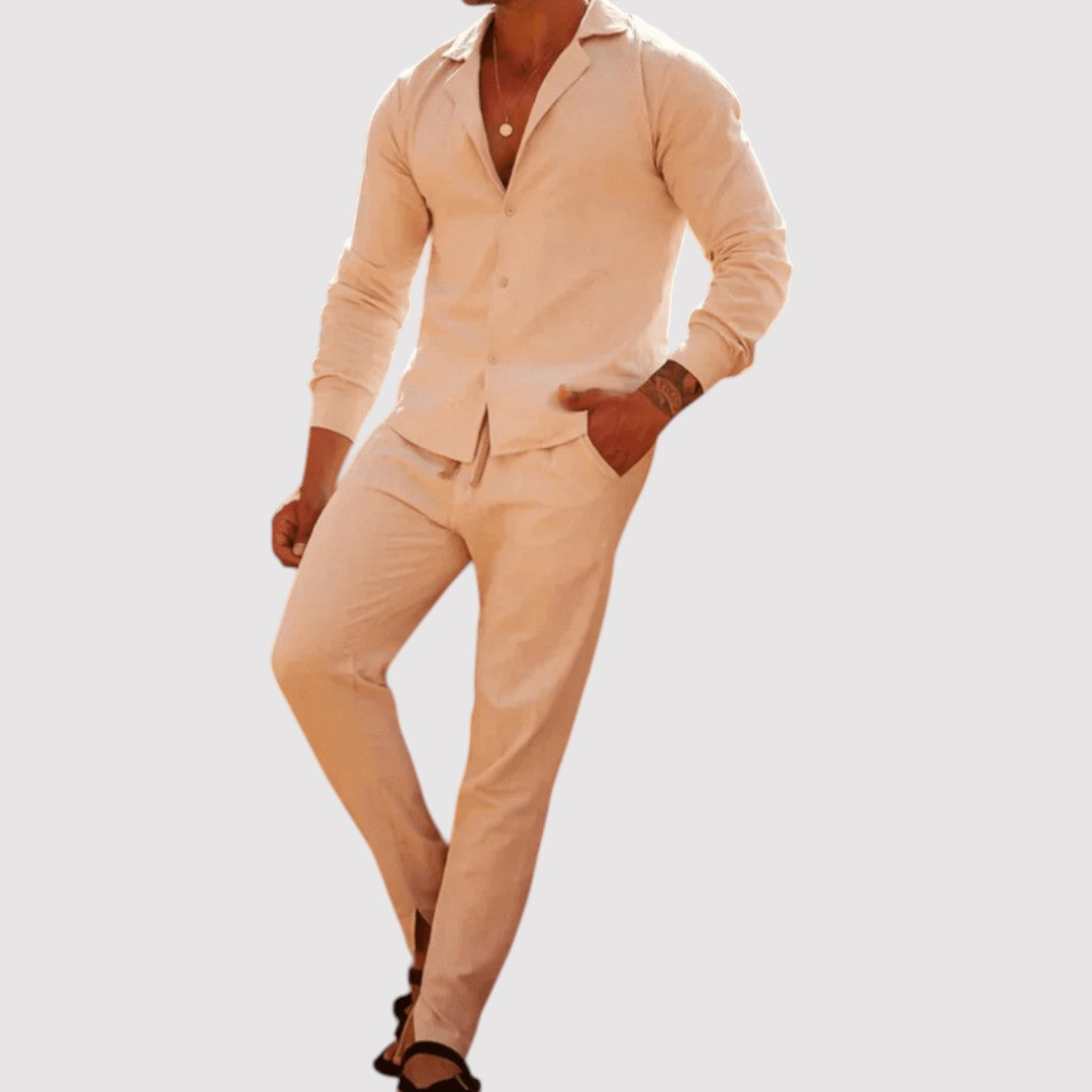Michael Sydney men's shirt and pants set, front view
