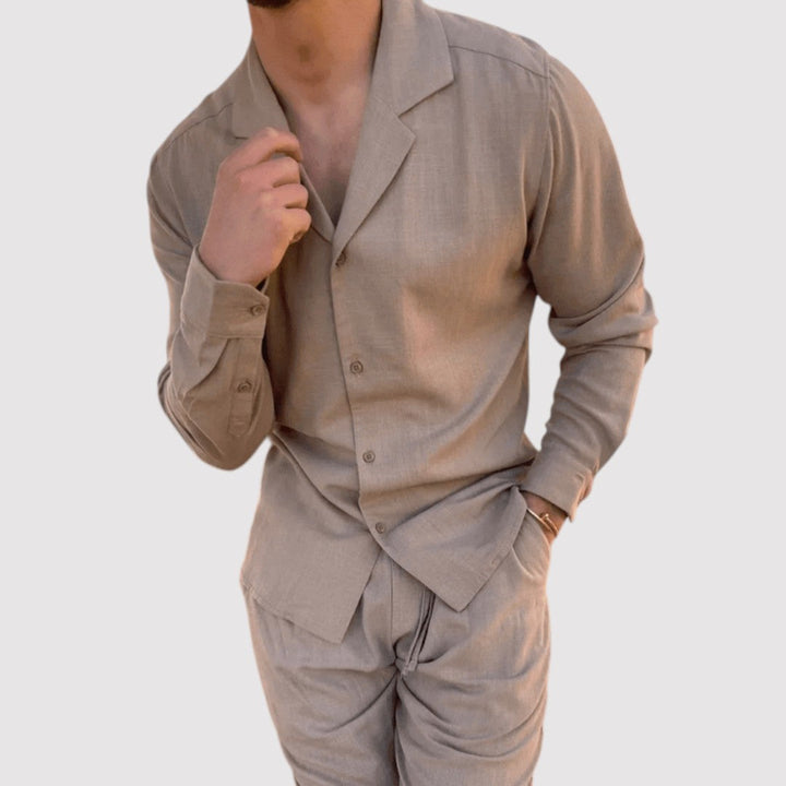 Michael Sydney men's shirt and pants set, front view