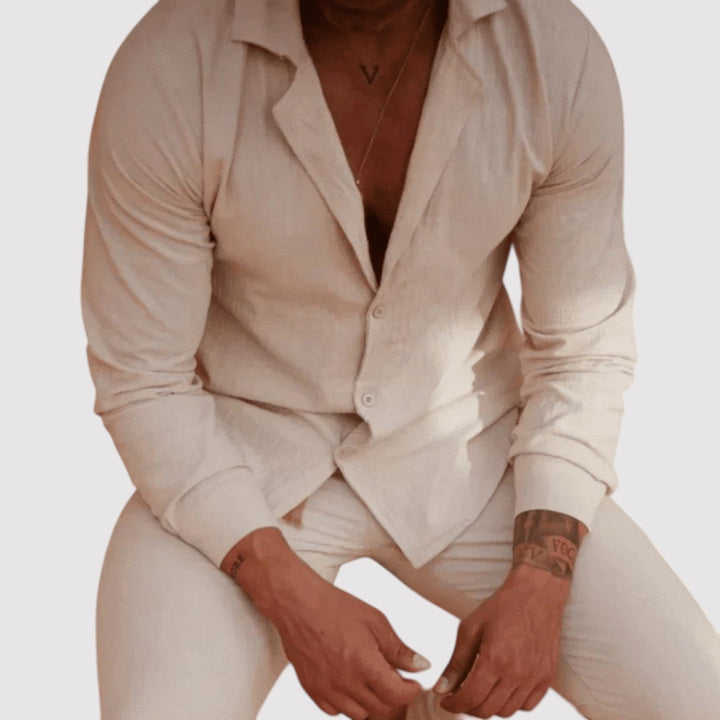 Michael Sydney men's shirt and pants set, front view