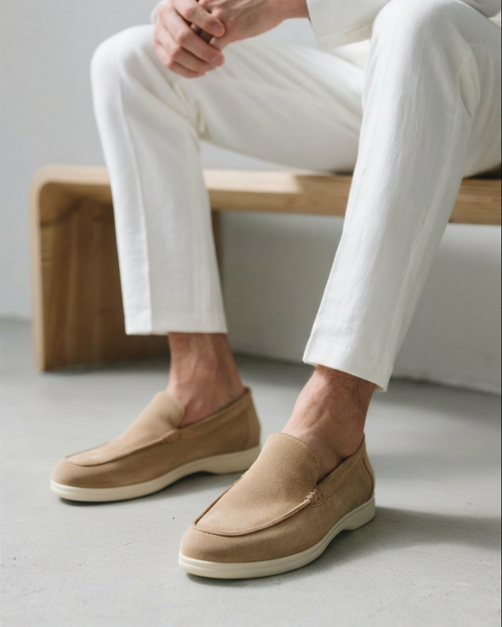 Michael Sydney men's camel loafer, side view