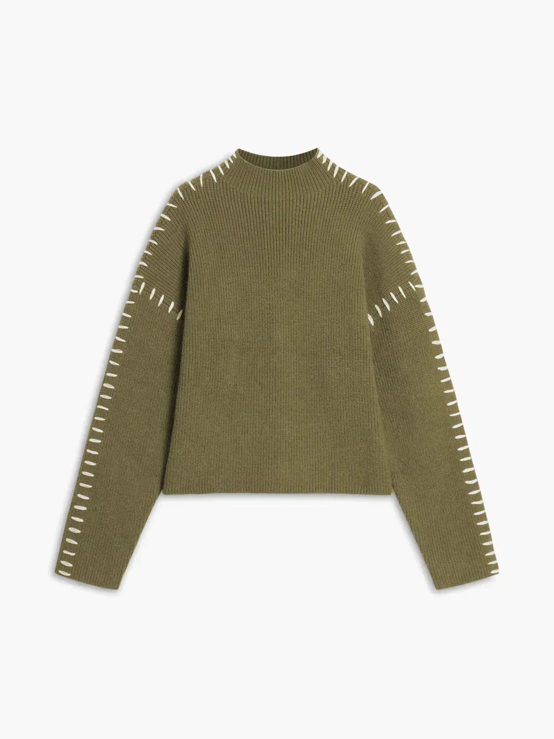 Shirley™ | Whipstitch Mock-Neck Jumper