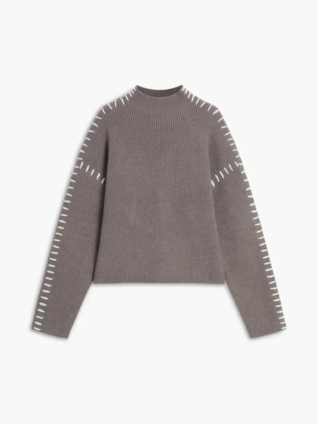 Shirley™ | Whipstitch Mock-Neck Jumper