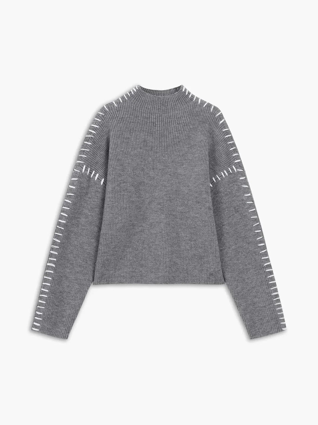 Shirley™ | Whipstitch Mock-Neck Jumper