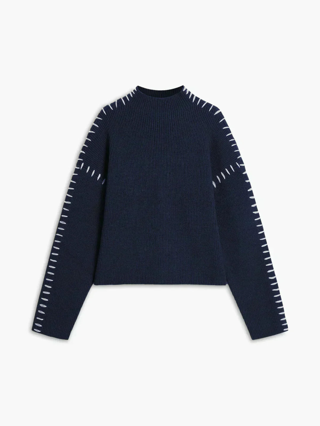 Shirley™ | Whipstitch Mock-Neck Jumper