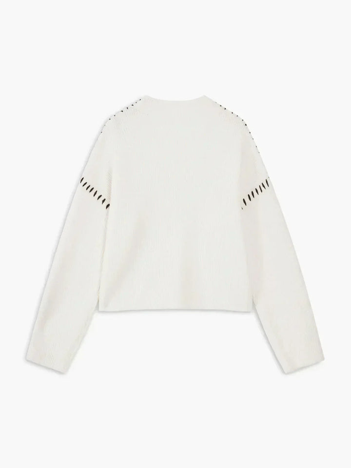 Shirley™ | Whipstitch Mock-Neck Jumper
