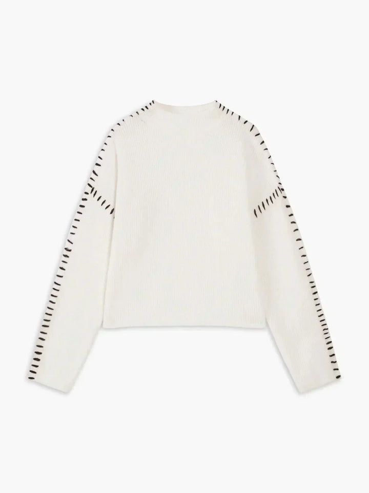 Shirley™ | Whipstitch Mock-Neck Jumper