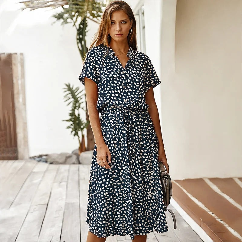 Alicia™ | Printed Summer Midi Dress