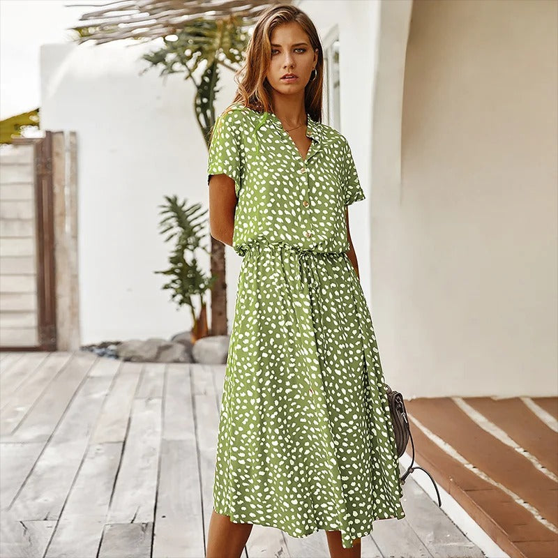 Alicia™ | Printed Summer Midi Dress